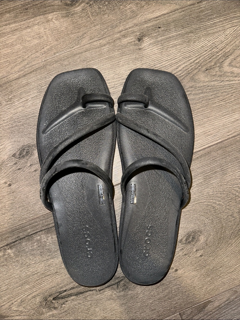 CROCS Black Toe-Loop Slide Sandals